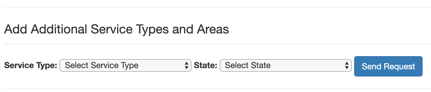 Step 2: Locate the Add Additional Service Types and Areas section